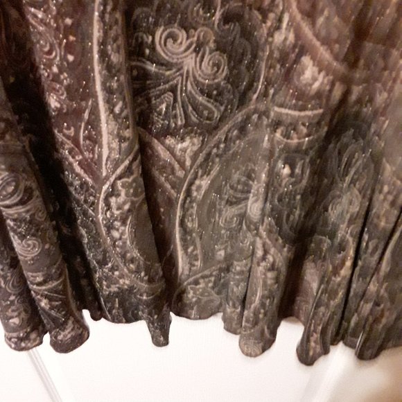 Brown sparkle patterned skirt with gold ca… - Picture 3 of 8